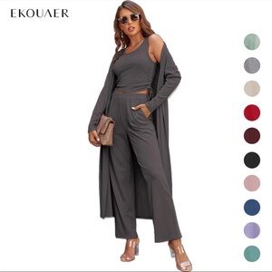 Women's Gray Jumpsuit Set